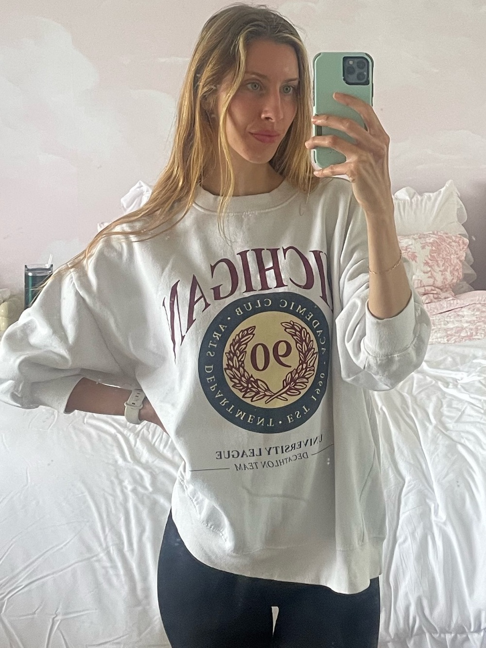 Vintage Michigan White Crewneck Sweatshirt